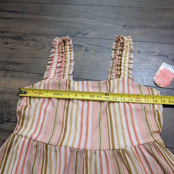 NWT ARULA Pink and Tan Striped Crop Top‎ Size 2X - Picture 3 of 7